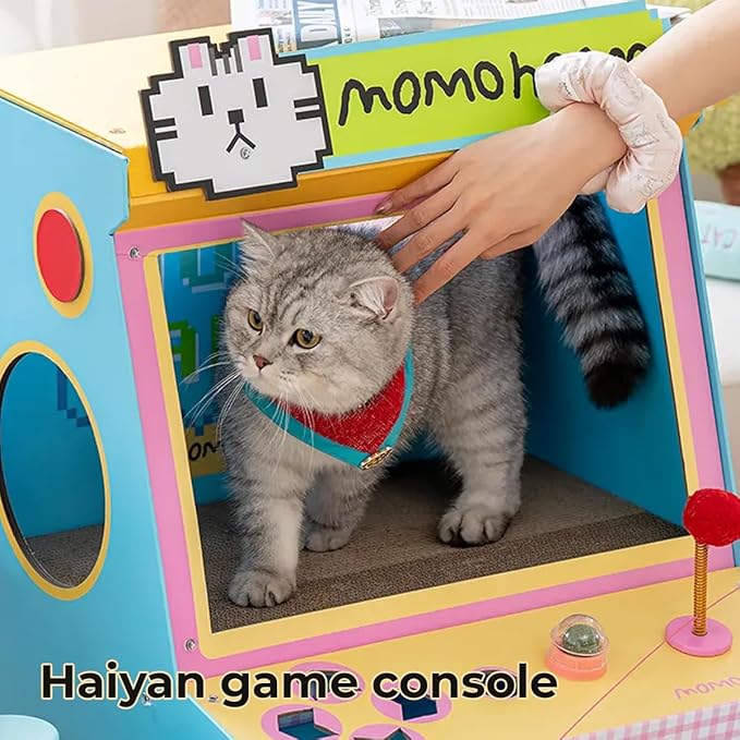 Cardboard Cat House Arcade Cat Scratcher House Indoor Cat Condo Cat Playhouse with Sisal Pad
