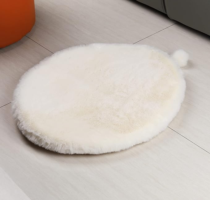 SHENGOCASE 2-Pack Oval Faux Rabbit Fur Cat Dog Bed Cushion Pad Mat, Cat Tree Tower Replacement Cushion House Cage Crate Kennel Furniture