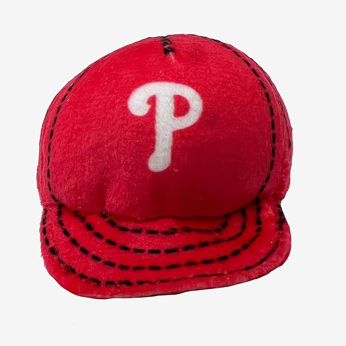 Best Plush CAT Toy - MLB Philadelphia Phillies Complete Set of 3 Piece Cat Toys Filled with Catnip. Incld: 1 Baseball Cap Cat Toy, 1 Baseball Cat Toy with Feathers & 1 Beer Bottle. Team Logos