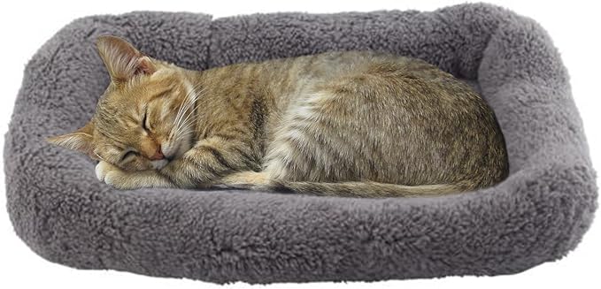 Cat Bed Washable Indoor Cat Cushion Bed, Soft and Cozy Plush Pet Bed-S