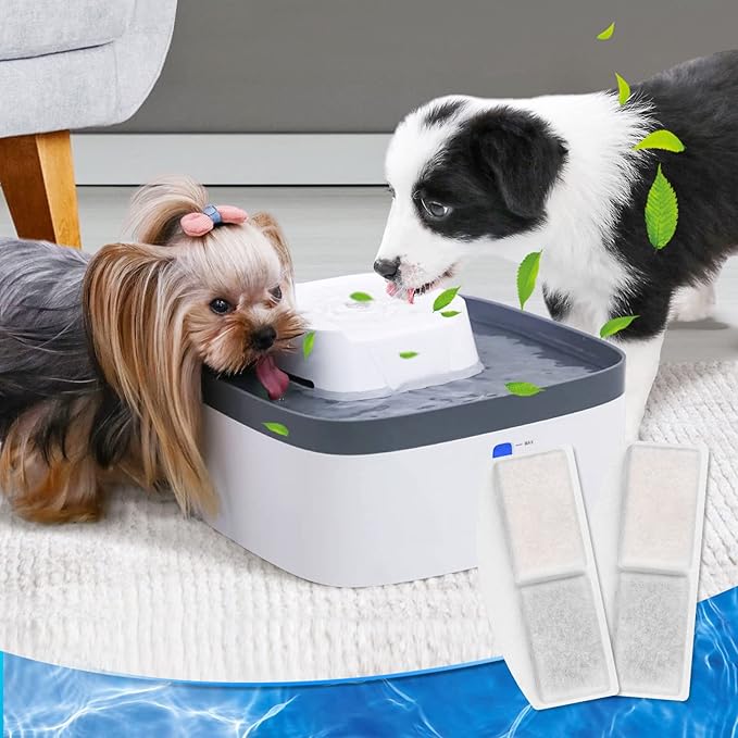 12 Pack Cat Water Fountain Filter Compatible with 100oz/3L Automatic Pet Fountain and 12 Pack Replacement Pre-Filter Sponges, Pet Fountains Filters for Cat Dog Water Dispenser