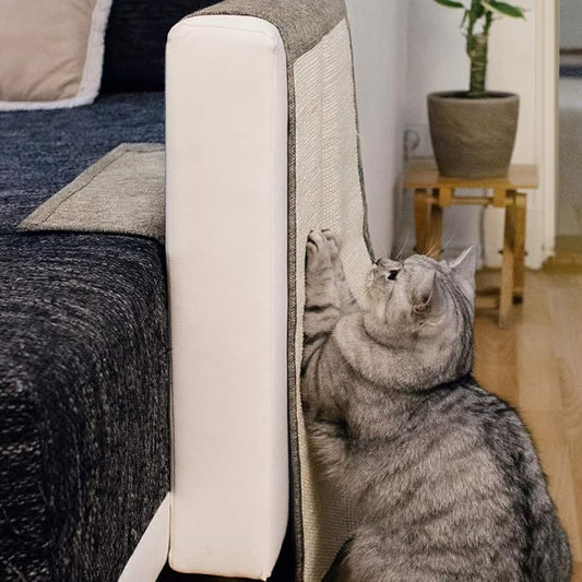 Navaris 2X Cat Scratch Mats Sofa Protector - Natural Sisal Furniture Protector Scratching Pads for Cats - Chair, Couch, Seat, Stairs
