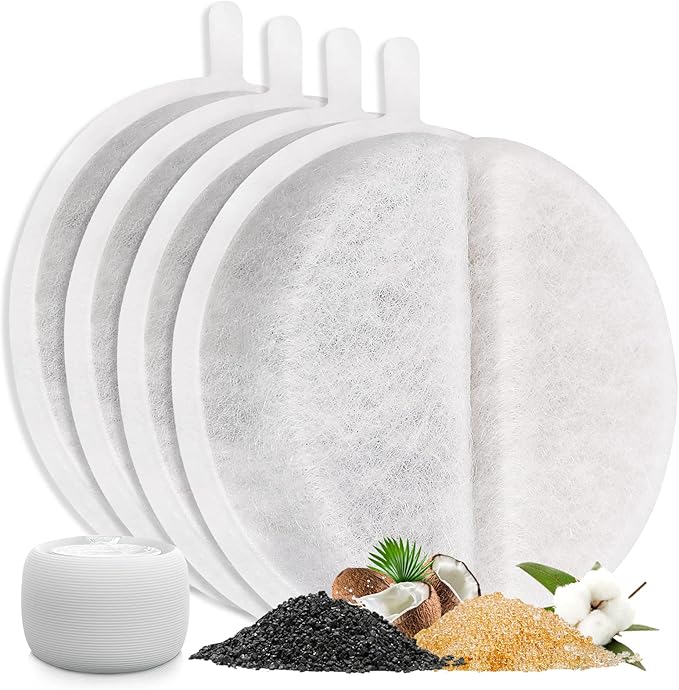 Cat Fountain Filter Replacement, 4 Pack Pet Water Fountain Filters, Cat Water Fountain Filter for Lite & Premium 84oz 2.5L Drinking Automatic Pet Fountain