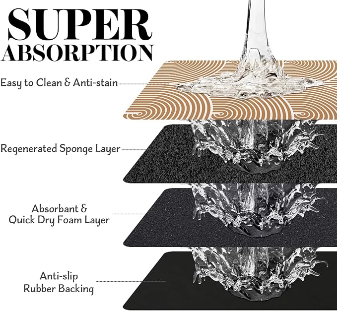 Dog Food Mats for Floors, Absorbent Dog Bowl Mat for Food and Water Dispenser Mat, Quick Dry Cat Food Mat Pet Supplies