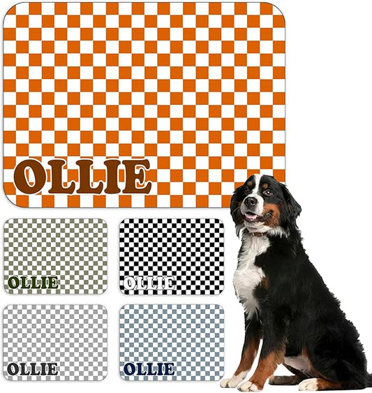 Personalized Dog Cat Feeding Mat Custom Pet Food Mat Waterproof Non-Slip Customized Puppy Name Photo Placemat Dish Rug Floor Protector Gifts for Pets Lover Pattern 7