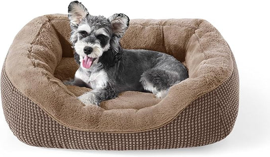 INVENHO Small Dog Bed Washable Orthopedic Calming Warming Durable Pet Bed with Anti-Slip Bottom