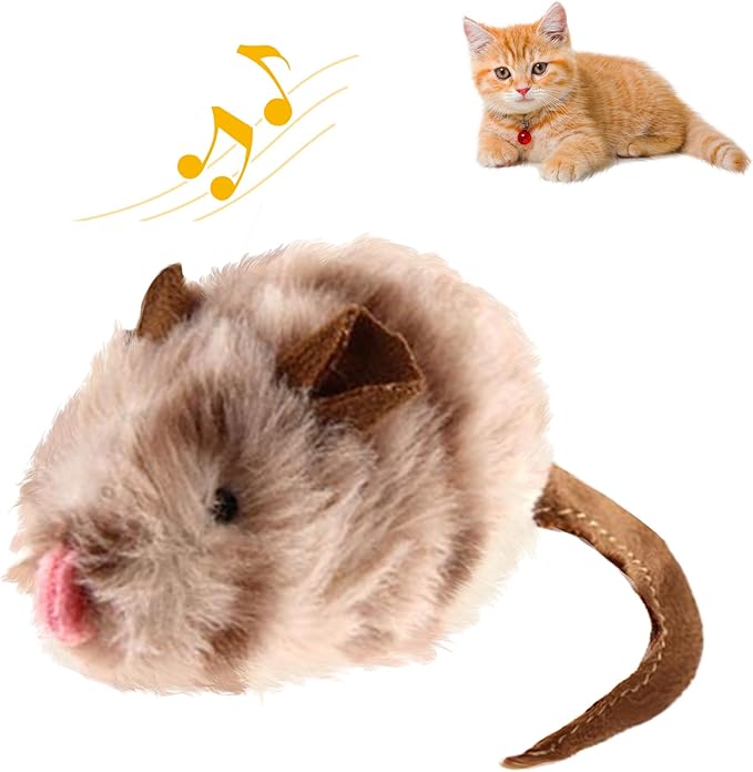 PETGEEK Gigwi Chirping Mouse Cat Toy, Fake Toys for Indoor Cats, Melody Chaser Toys with Hanging Loop for Bored Indoor Adult Cats Kittens Interactive Play (Mouse)