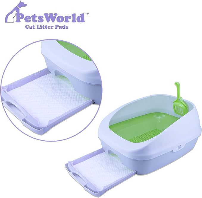 PETSWORLD Cat Pads Refills for Tidy Cats Breeze Litter System for Cat Litter Box, 50 to 400 Pads (200 Count, Unsented)