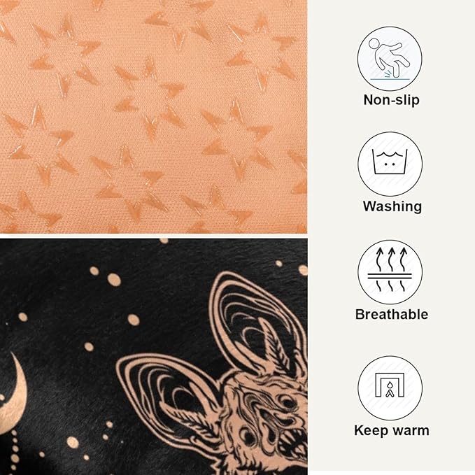 Gothic Bats Moon Pet Bed Cute Dog Bed Mat Absorbing Non Slip Pad Pet Sleeping Mat for Small, Medium, and Large Dogs Puppy Cat 24 in x 18 in