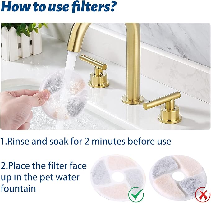 4 Pack Cat Water Fountain Replacement Filters for 67oz/2L Automatic Pet Fountain Cat Water Dispenser