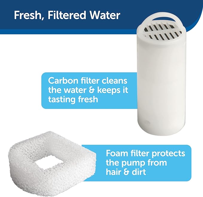 PetSafe Drinkwell Stainless Steel 360 Multiple Pet Fountain - Scratch and Rust Resistant Automatic Water Dispenser for Cats or Dogs - Adjustable Flow Control - 128 Ounce (3.8 Liter) - Filters Included