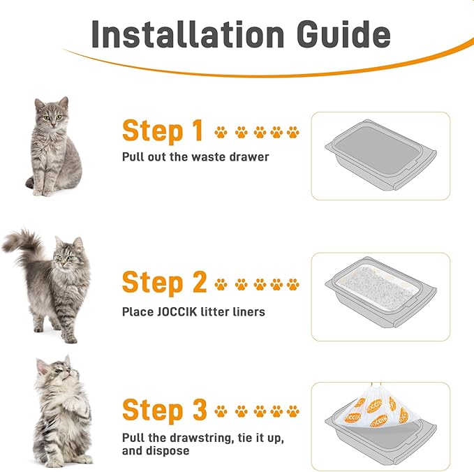Cat Litter Bags for Automatic Litter Box Liners Compatible with MeoW SC01/C02/LR01, Waste Bags for X & MAX, 22" 12.8" 50 Count