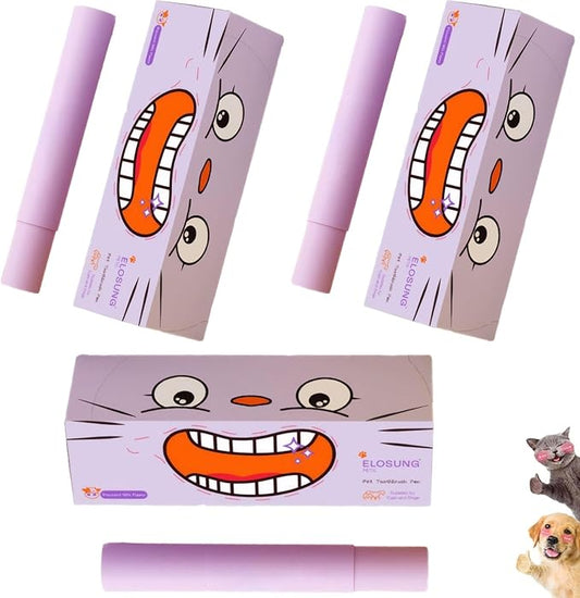 Pet Toothbrush Pen & Oral Repair Gel for Dogs & Cats – Teeth Cleaning Pen, Natural Plant Substance Tartar Remover for Repairing Pets' Teeth (3pcs)