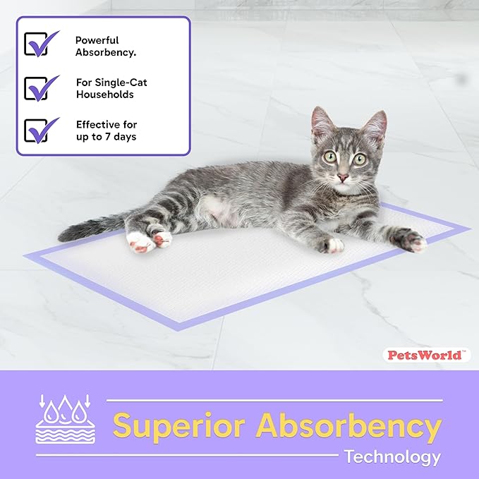 PETSWORLD Fresh Scented Cat Pads Refills for Tidy Cats Breeze Litter System 600 Pads for Cat Litter Box, 16.9x11.4 Inch