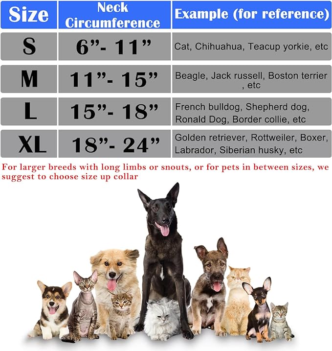 Katoggy Inflatable Dog Cone Collar for Post-Surgery Dogs & Cats, Soft Adjustable Blow-Up Donut E-Collar for Small, Medium & Large Pets