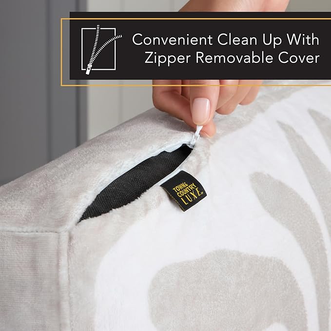 TOWN & COUNTRY LUXE CuddleTown Matisse Everwash® Pillow Pet Bed, Water Repellent Floor Pillow, Machine Washable Cover, Soft & Calming, Taupe, Medium 36"x28"x4"