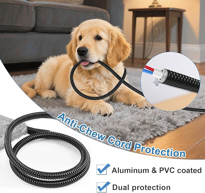 Dog Heating Pad, 36×24 in Large Heating Pad, Waterproof Smart Thermostat Metal Protective Tube Whelping Box for Dogs, Contains a Plush Fabric Cloth Cover Heated Dog House - Grey