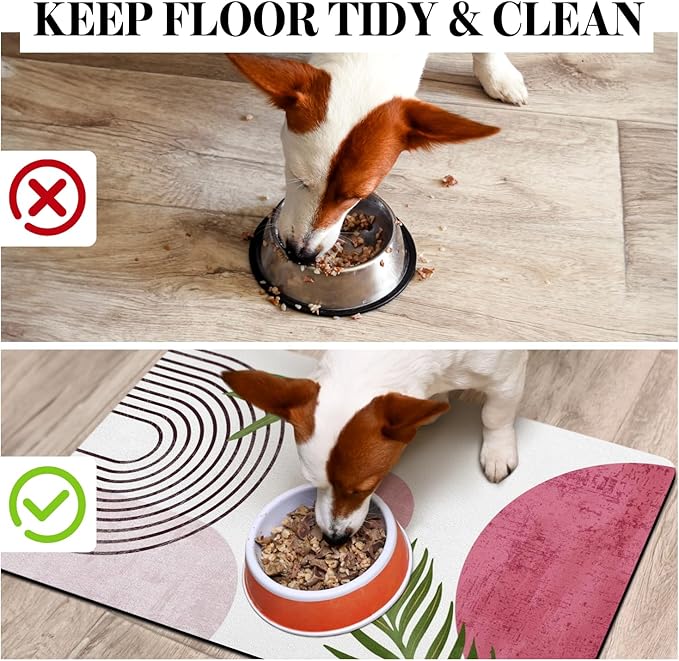 Dog Food Mats for Floors, Absorbent Dog Bowl Mat for Food and Water Dispenser Mat, Quick Dry Cat Food Mat Pet Supplies