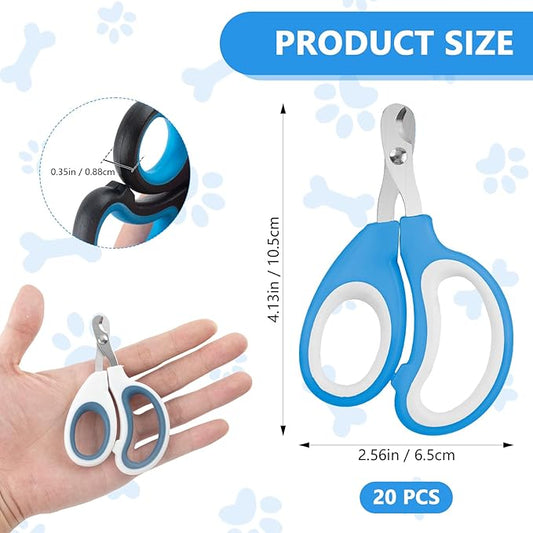 20 Pcs Cat Nail Clipper Bulk Kitten Claw Trimmer Pet Nail Cutter Claw Care for Cats, Kittens, Bunny, Puppy, Rabbit, Gatos, and More