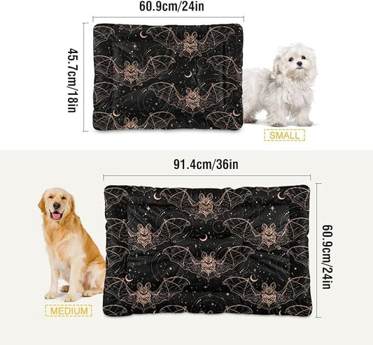 Pet Bed Gothic Bats Moon Dog Bed Mat Absorbing Non Slip Pad Pet Sleeping Mat for Small, Medium, and Large Dogs Puppy Cat 36 in x 24 in