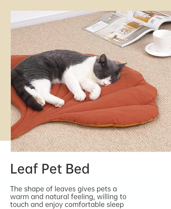 Leaf Shape Cat Nest Dog Double-Sided Mattress Pad Warm Comfortable Floor Cover Indoor Accessories (Heart Leaves)
