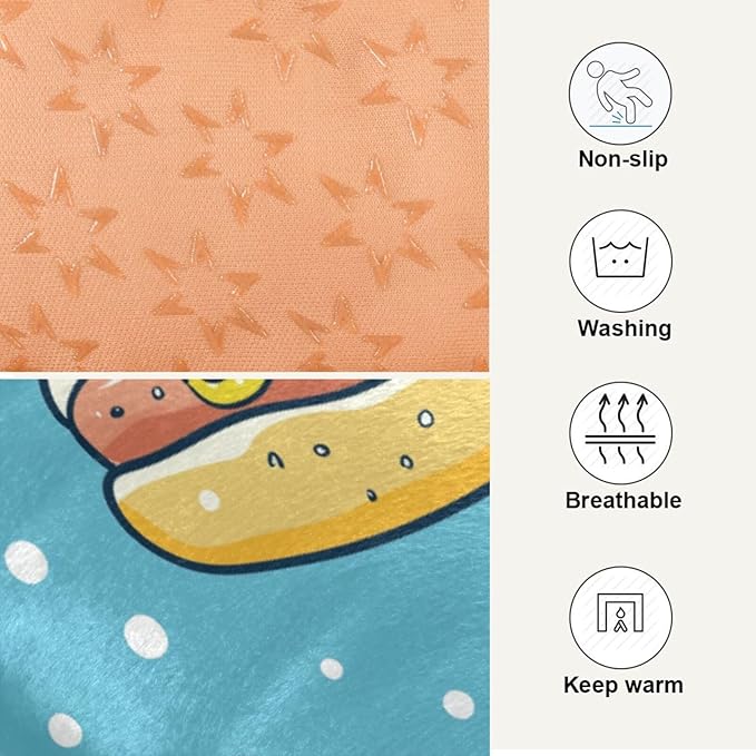 Hot Dog Pet Bed Cute Dog Bed Mat Absorbing Non Slip Pad Pet Sleeping Mat for Small, Medium, and Large Dogs Puppy Cat 24 in x 18 in