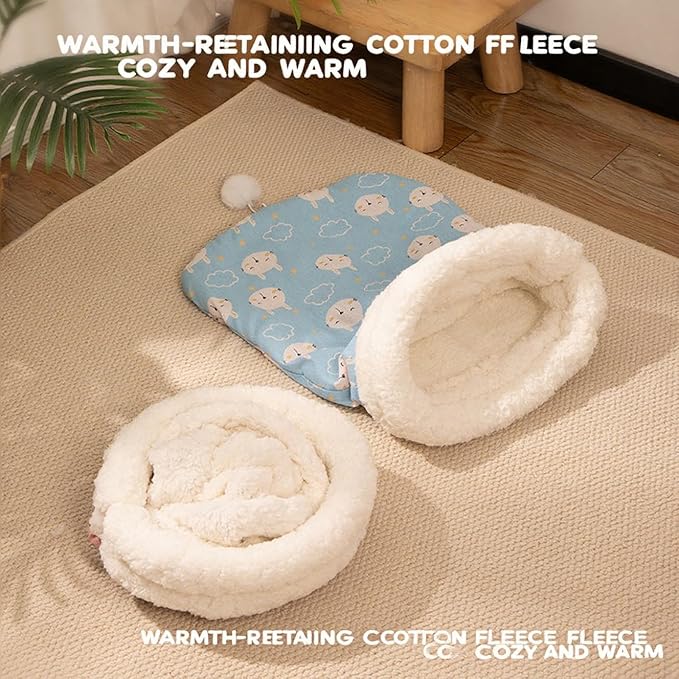 Cozy Pet Nest for Cats, Cozy Pet Nest for Cats and Dogs, 2025 New Winter Sleeping Bag with Thickened Pockets, Cat Bed Cave Sleeping Bag,Self Warming Pad Sack for Kitten/Puppy (B, 14 * 18in)