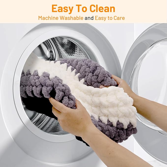 Cat Nest Bed Handwoven Washable Extra Soft Round Cave House Furniture for Indoor Kitten Cloud Black, White&Gray