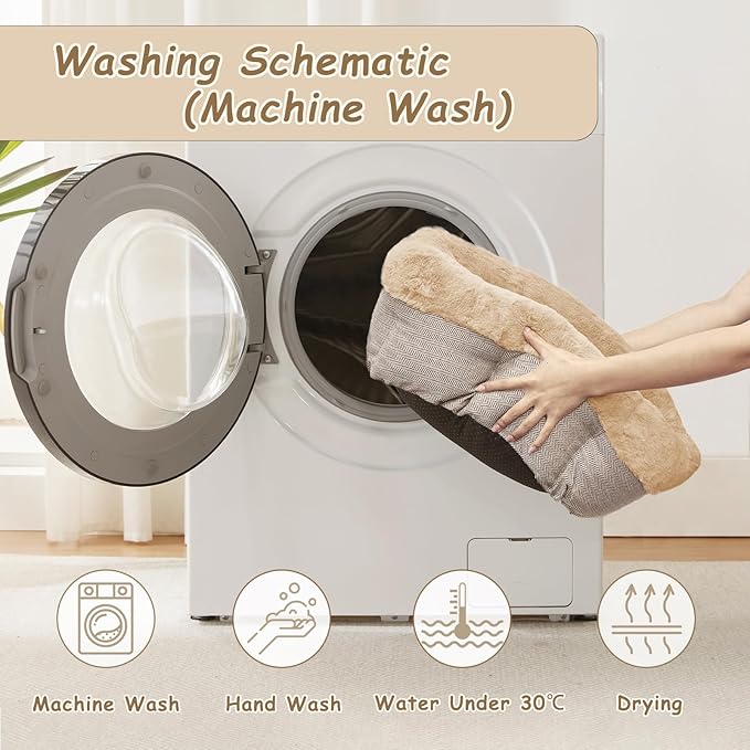 Cat Beds for Indoor Cats, Dog Bed for Small Dogs Breeds, Soft Kennel Bed, Comfy Durable Pet Sleeping Bed, Washable Roun Cat Bed & Non-Slip Bottom, Size 20" L x 20" W x 8" Th