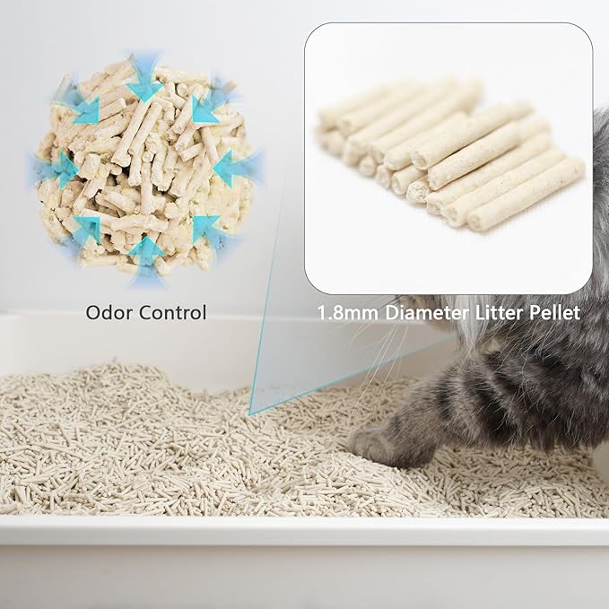 Tofu Cat Litter - Strong Clumping, Ultra Absorbent, Odor Control, Flushable, Low Tracking, Low Dust Tofu Litter Pellets - 4 Packs/24LB (Original Flavor)