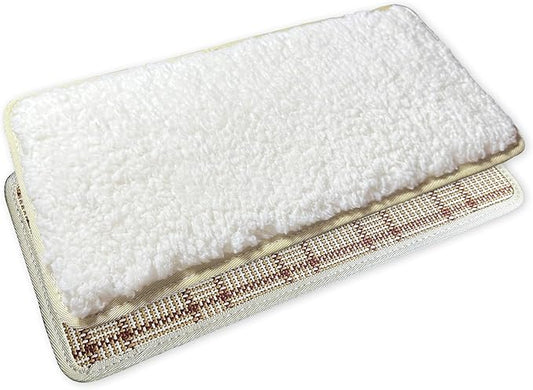 Replacement Pad for Dog Carrier Cat Carrier Pet Carrier, Plush and Rattan Mats, Double-Sided, Dog Bed Mat Crate Mat Kennel Pad 2-Pack