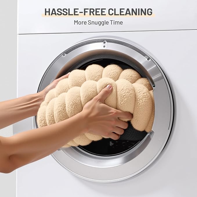 Fluffy Round Washable Cat Bed Couch Cute Donut Dog Bed for Small Cat Indoor Cozy Calming Cushion Pet Mat Puppy Bedsure