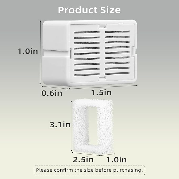 8 Pack Cat Fountain Filter Replacement, Triple Cupcake Cat Fountain Filters, 8 Pet Fountain Carbon Filters and 2 Foam Filters for Ceramic Cat Water Fountain