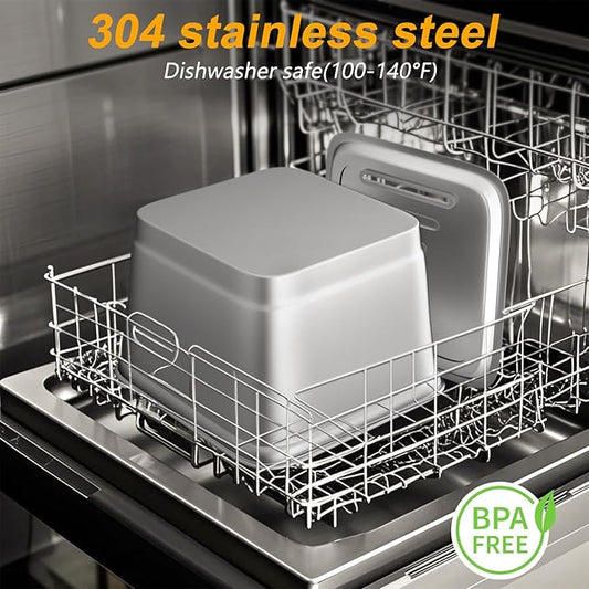 Stainless Steel Cat Water Fountain, 101oz/3L Automatic Pet Water Fountain, Dog Water Fountain with Replacement Filters for Cats, Small Dogs (8 Filters and 8 Sponges)