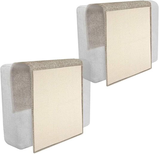 Navaris 2X Cat Scratch Mats Sofa Protector - Natural Sisal Furniture Protector Scratching Pads for Cats - Chair, Couch, Seat, Stairs