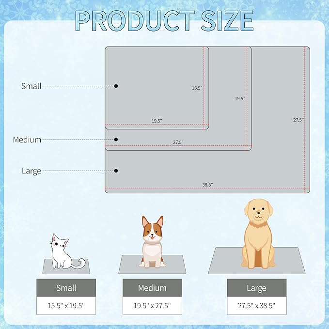 NACOCO Summer Pet Cooling Mat - Cat Dog Cushion Pad Sleeping Cool Sharks Comfortable Soft for Pets Kids and Adults (Grey Shark, L)