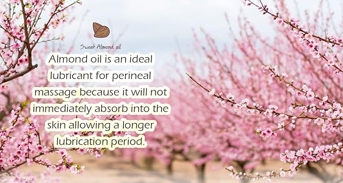 Mommy Care Perineal Massage Oil Labor Preparation, Flexible Perineal Massage Oil, Sweet Almond Oil for Pregnancy and Postpartum Recovery 100ml/3.38 fl.oz Organic All Natural