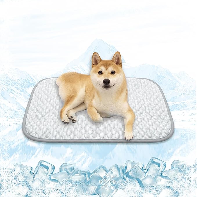 MICROCOSMOS Pet Cooling Mat & Sleeping Pad- Breathable Bubble Surface, EZ Clean. Keep Cooling for Pets, Kids and Adults in Summer.(GreyWhite, 28" x 22")