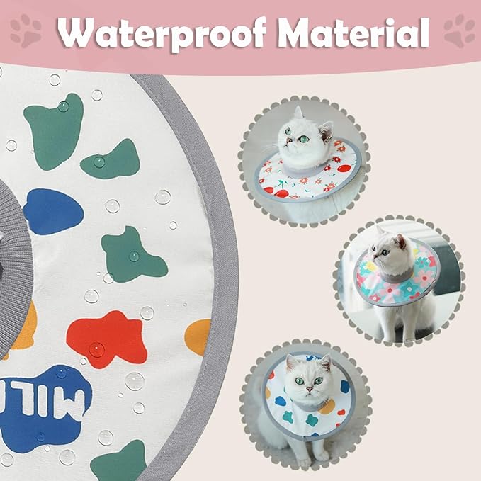 LOS ANDES Cat Recovery Collar - Adjustable Protective Collar Alternative, Prevents Licking Wounds, Lightweight for Kitten & Puppy