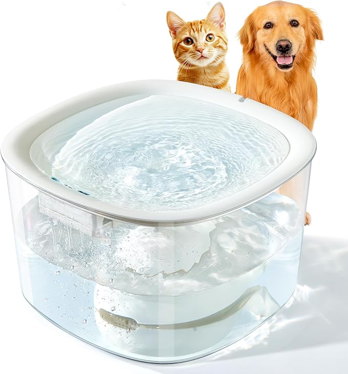 Dog Water Fountain for Medium Large Dogs, 10L/338oz Automatic Cat Water Fountain with Multi-Filtration & Deeper Drinking Area, Ultra-Quiet Dog Water Bowl Dispenser, Great for Multi-Pet Home
