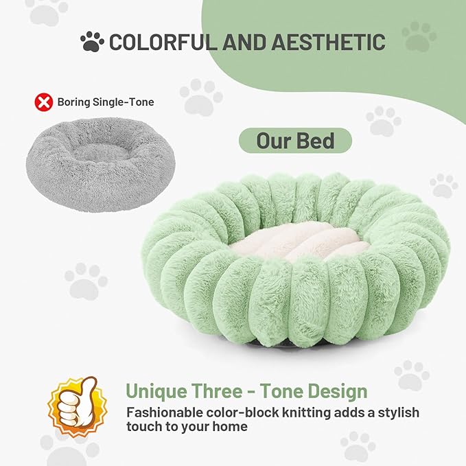 Cat Bed for Indoor Cats Fluffy Cat Sofa Recliner with Removable Washable Cover Cute Pet Lounge Suitable for Puppy Kitten