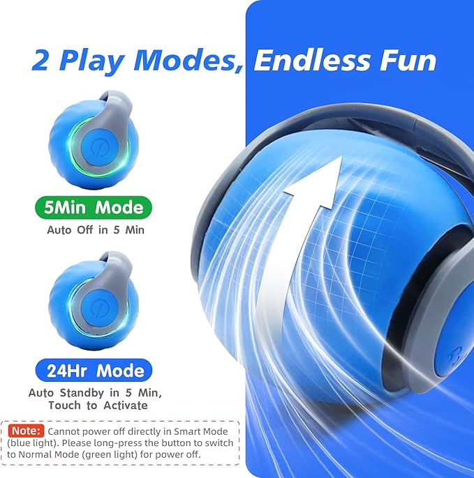 Interactive Cat Toy for Indoor Cats, Speedy Ball with Tail, Automatic Moving Cat Balls for Bored Indoor Adult Cats, 360°Automatic Rolling Ball Toy, Two Speed Adjustment（Blue）