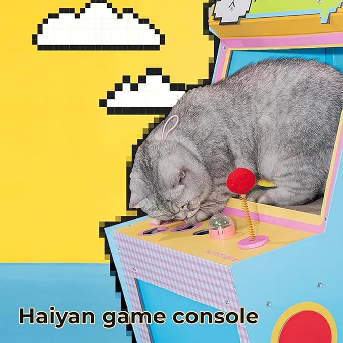 Cardboard Cat House Arcade Cat Scratcher House Indoor Cat Condo Cat Playhouse with Sisal Pad