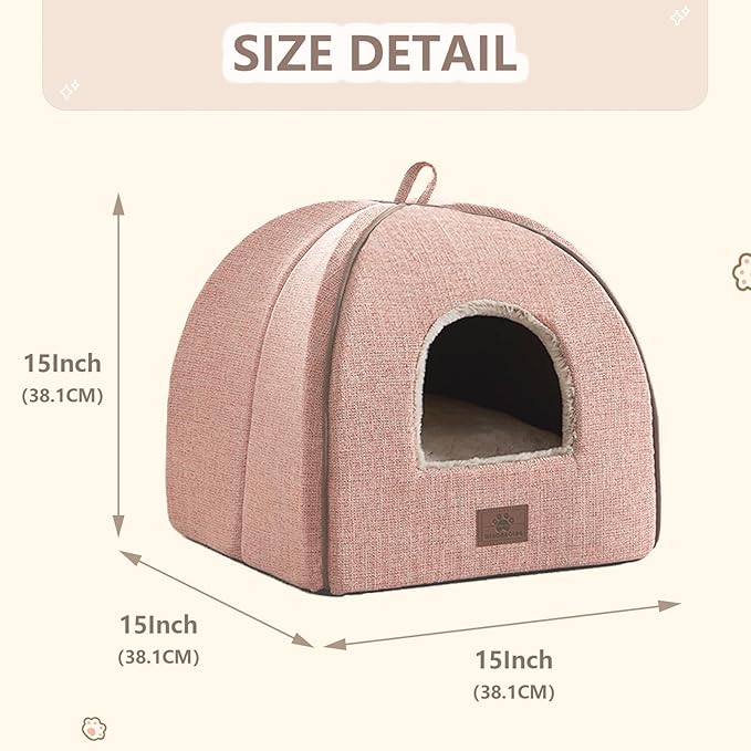 Cat Bed for Indoor Cats - Cats Cave Bed Cat House Cat Tent with Removable Washable Cushioned Pillow, Soft Kitten beds, & Furniture, for Small and Medium Pet Bed