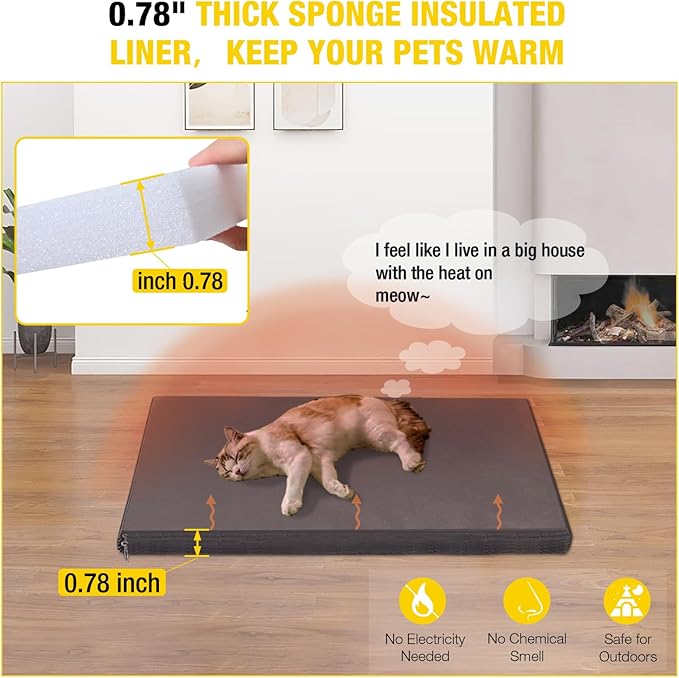 Aivituvin Outdoor Cat House，2-Levels Feral Cat Shelter Insulated for Winter，Large Size Cat Enclosure for Multiple Cats