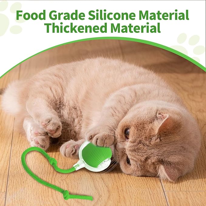 Smart Interactive Pet Toy Ball, Self Rolling Dog Ball Interactive Cat Toys, 360° Smart Automatic Rolling Ball Toy for Dogs Cats Indoor Outdoor Play (Green) 1pcs