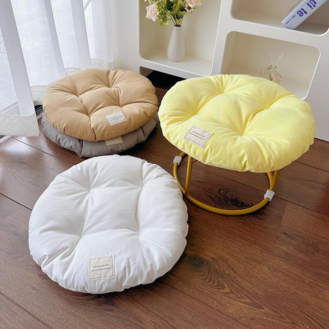 SHENGOCASE 2-Pack 15.7" Round Soft Cat Kneading Pillow Cushion Bed for Dog House Perch, Cushion Pad Padding (White)