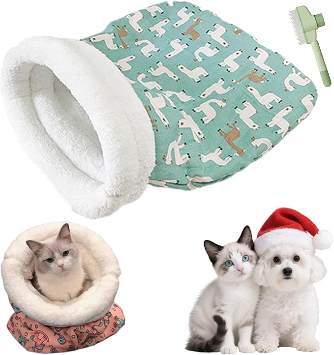 Cozy Pet Nest for Cats, Cozy Pet Nest for Cats and Dogs, 2025 New Winter Sleeping Bag with Thickened Pockets, Cat Bed Cave Sleeping Bag,Self Warming Pad Sack for Kitten/Puppy (C, 14 * 18in)