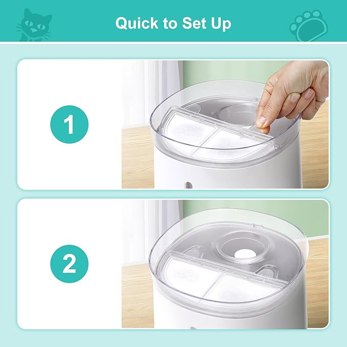 9 Pack Pet Fountain Replacement Filters for Wireless Pumps Cat Water Fountain Dog Water Dispenser WF20/CF20, Triple Filtration System Replacement Filters