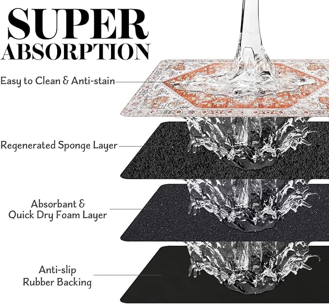 Dog Food Mats for Floors Absorbent, Pet Cat Food Mat - Non Slip Dog Bowl Mats for Food and Water Pet Supplies